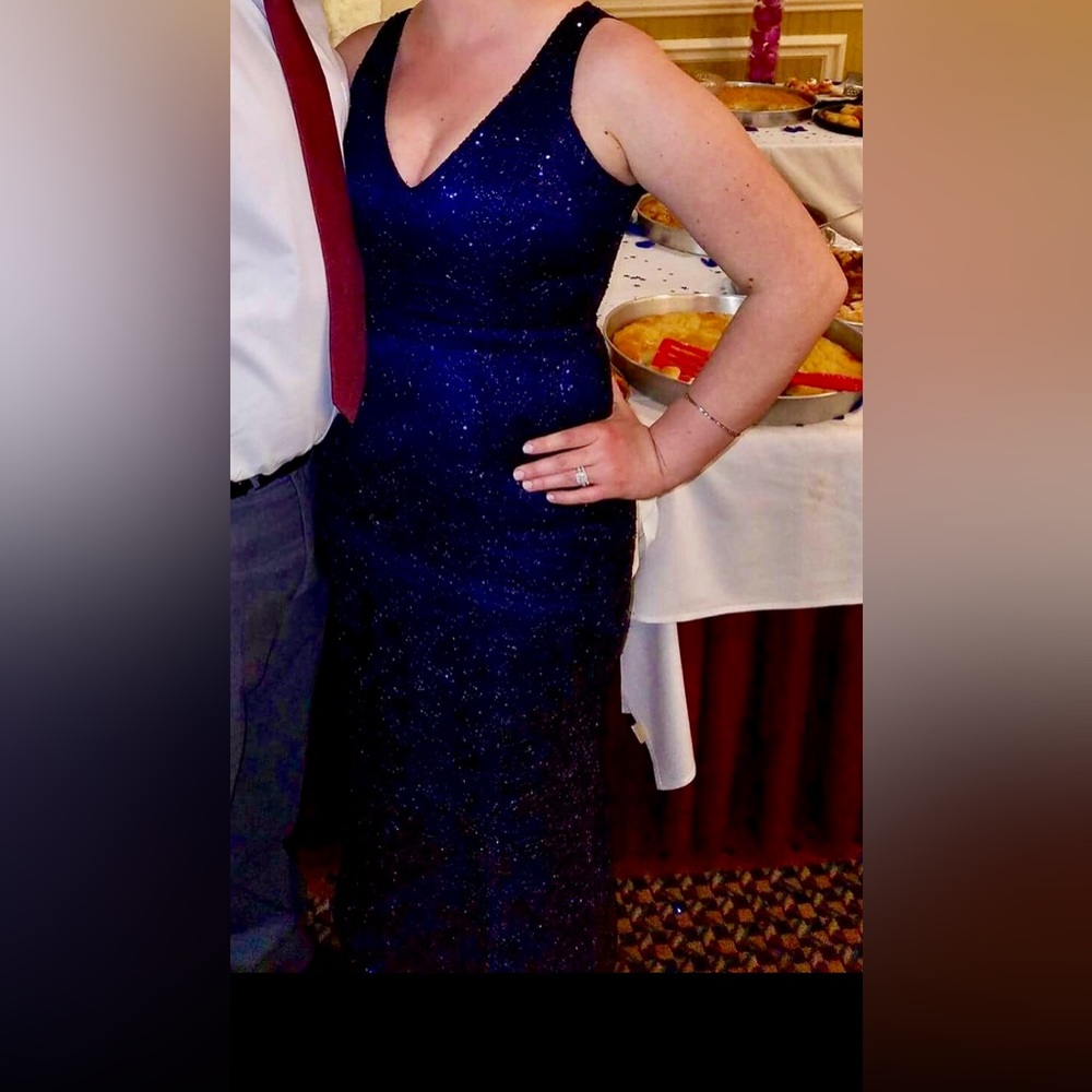 Minuet Long navy blue dress